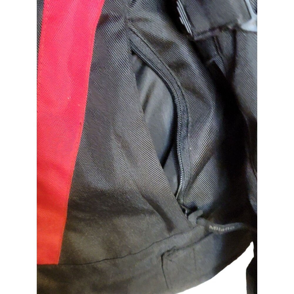Milano Sport Mens Motorcycle Jacket Med Black Red Padded Detachable Liner - Picture 11 of 16